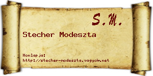 Stecher Modeszta névjegykártya